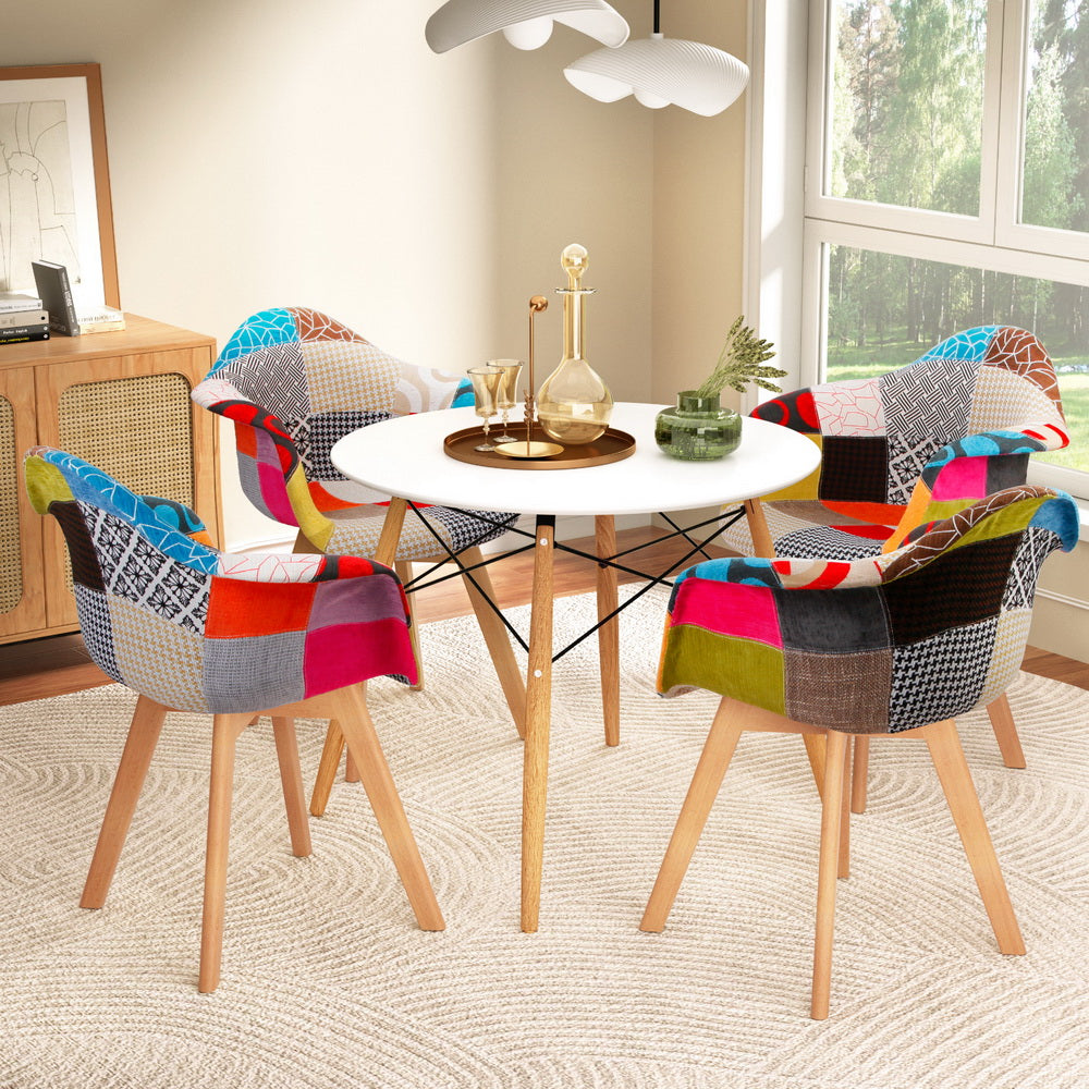 1 Artiss Dining Table and 4 Chairs Set DSW White-Furniture > Dining > Dining Tables-PEROZ Accessories