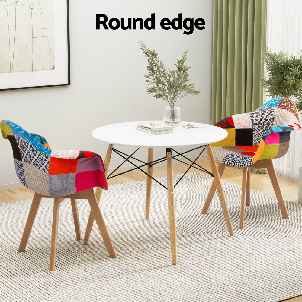 1 Artiss Dining Table and 2 Chairs Set DSW 90cm-Furniture > Dining > Dining Set-PEROZ Accessories