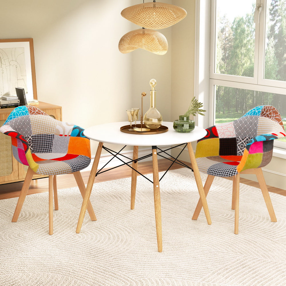 1 Artiss Dining Table and 2 Chairs Set DSW 90cm-Furniture > Dining > Dining Set-PEROZ Accessories