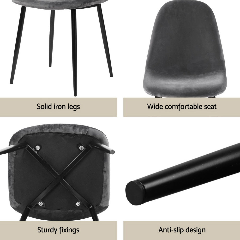 1 Artiss Dining Table and 4 Chairs Set Marble Grey-Furniture > Dining > Dining Set-PEROZ Accessories