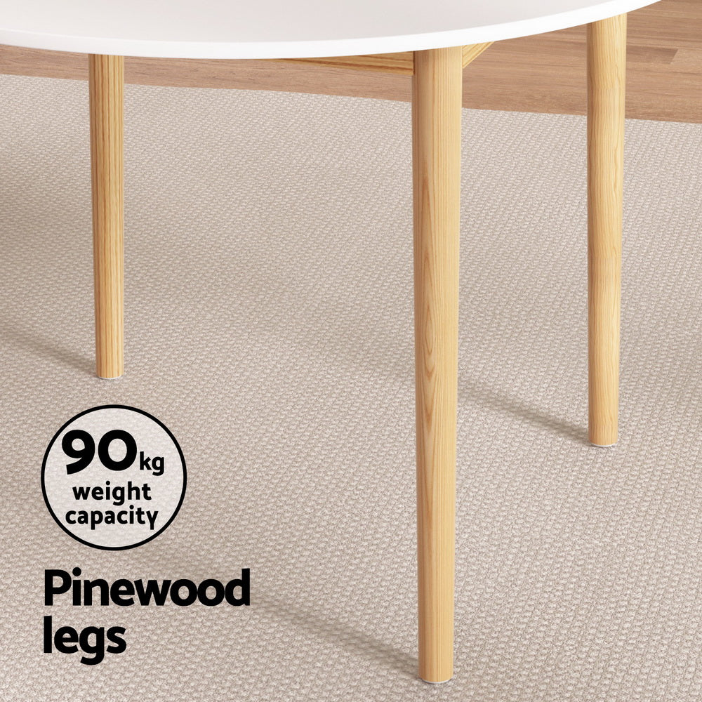 1 Artiss Dining Table and 4 Chairs Set White Wood-Furniture > Dining > Dining Set-PEROZ Accessories