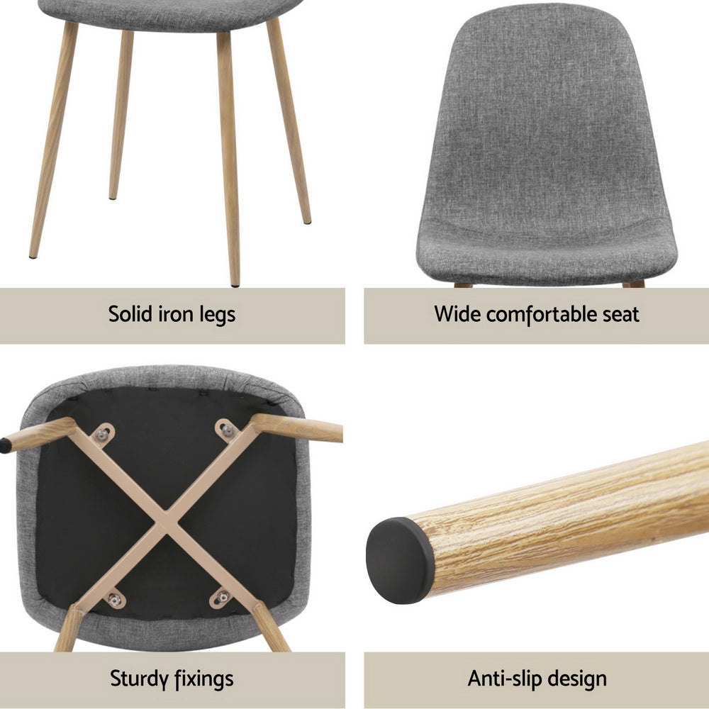 1 Artiss Dining Table and 4 Chairs Set White Grey-Furniture > Dining > Dining Set-PEROZ Accessories