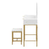 Oikiture Dressing Table Stool Set with Mirror 2 Drawers White & Gold-Dressing Tables-PEROZ Accessories