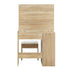 Oikiture Dressing Table Stool Set Slide Mirror LED Bulbs Wooden White-Dressing Table-PEROZ Accessories