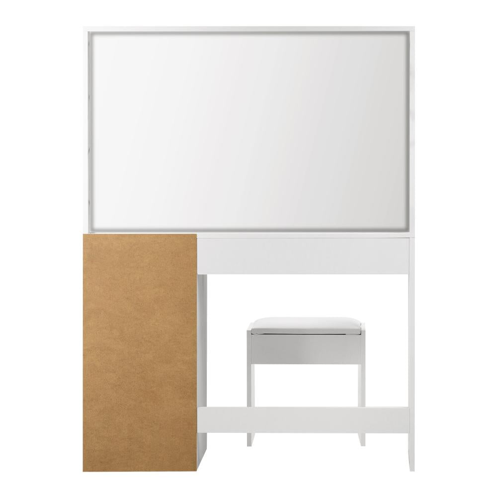 Oikiture Dressing Table Stool Set Makeup Large Mirror Dresser 12 LED Bulbs White-Dressing Tables-PEROZ Accessories