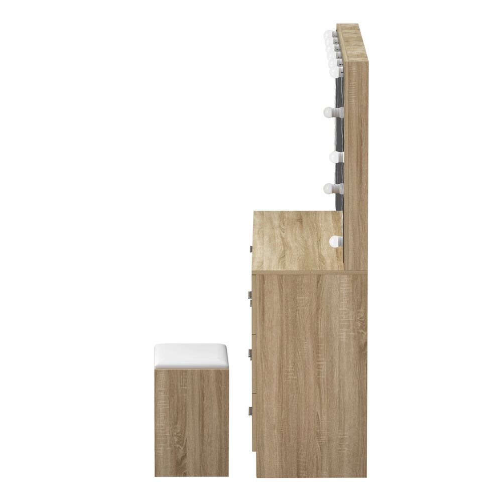 Oikiture Dressing Table Large LED Mirror Natural-Dressing Table-PEROZ Accessories
