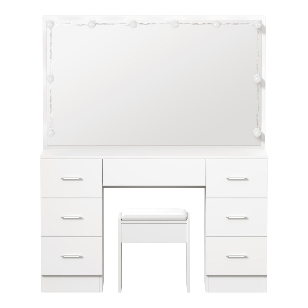Oikiture Dressing Table Large LED Mirror White-Dressing Table-PEROZ Accessories