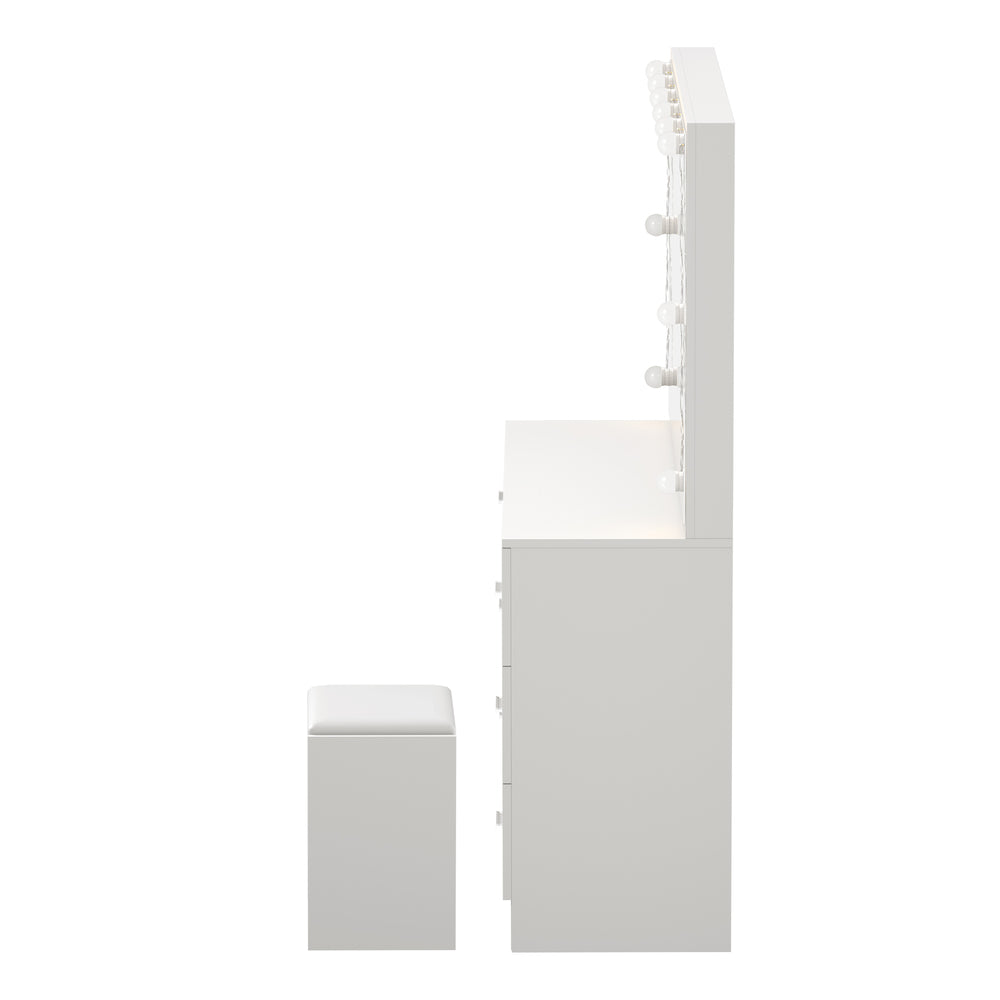 Oikiture Dressing Table Large LED Mirror White-Dressing Table-PEROZ Accessories