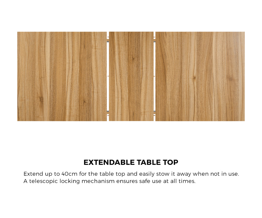 Oikiture Extendable Dining Table 1.2-1.6m Wooden Kitchen Table-Dining Table-PEROZ Accessories