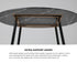 Oikiture 110cm Dining Table With Marble Effect Round Wooden Grey&Black-Dining Tables-PEROZ Accessories