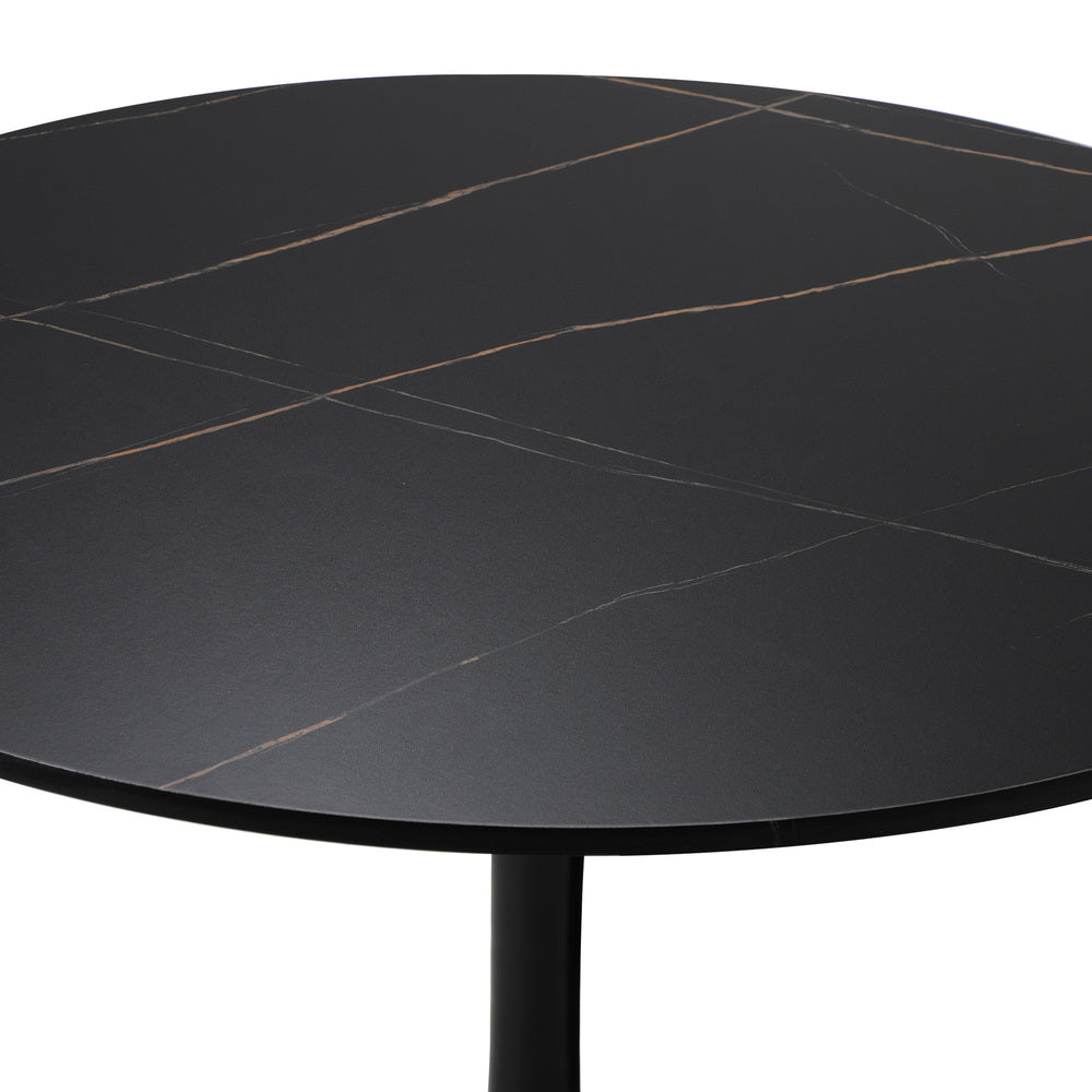 Oikiture 90cm Dining Table Tulip Shape Base Black-Dining Table-PEROZ Accessories