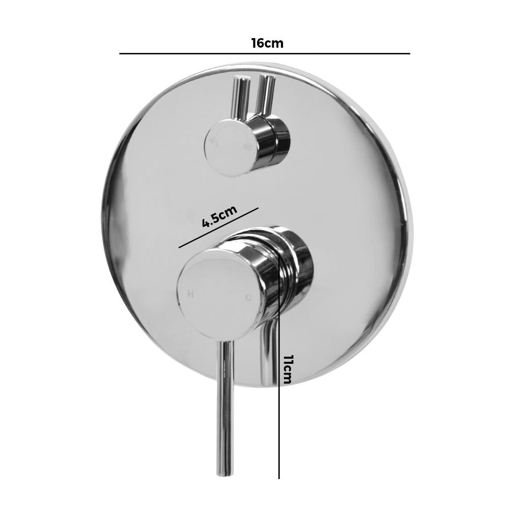 Shower Mixer Solid Brass Bath Wall Valve DIY Chrome-Shower Head-PEROZ Accessories