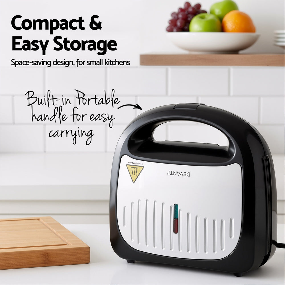 Devanti 3-in-1 Sandwich Press Waffle Maker Panini Press Grill 850W-Appliances > Kitchen Appliances > Toasters & Grills-PEROZ Accessories