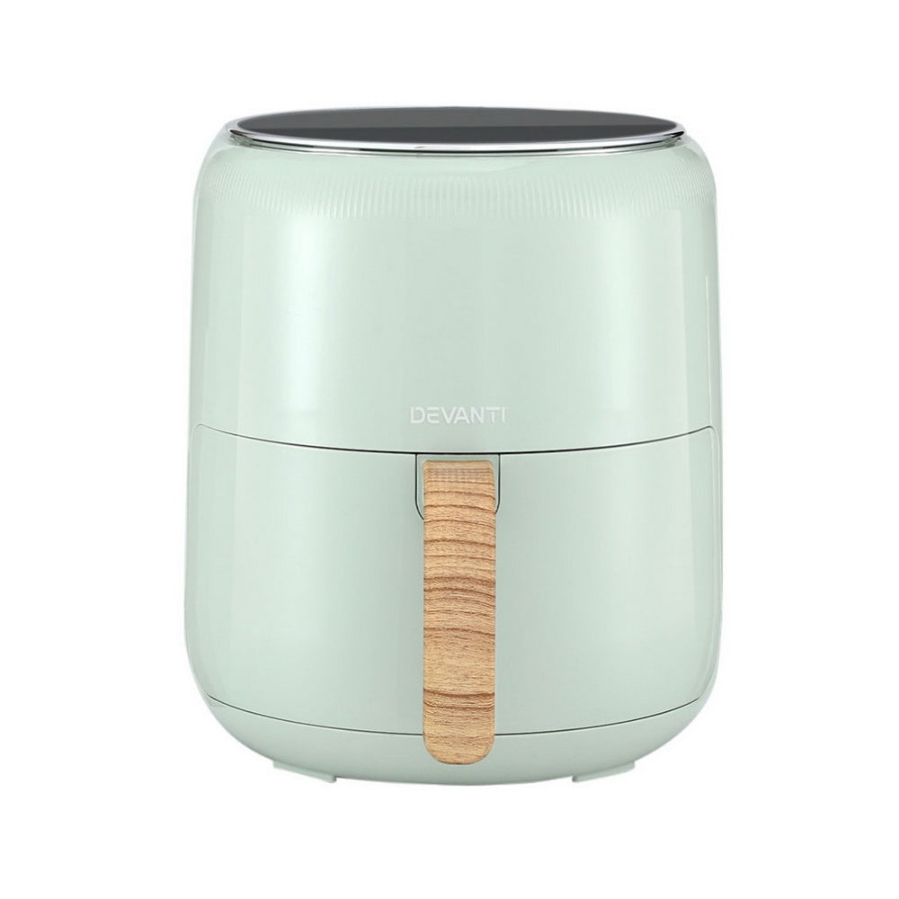 Devanti 5L Air Fryer Touch Control 1700W Green-Appliances > Kitchen Appliances > Air Fryers-PEROZ Accessories