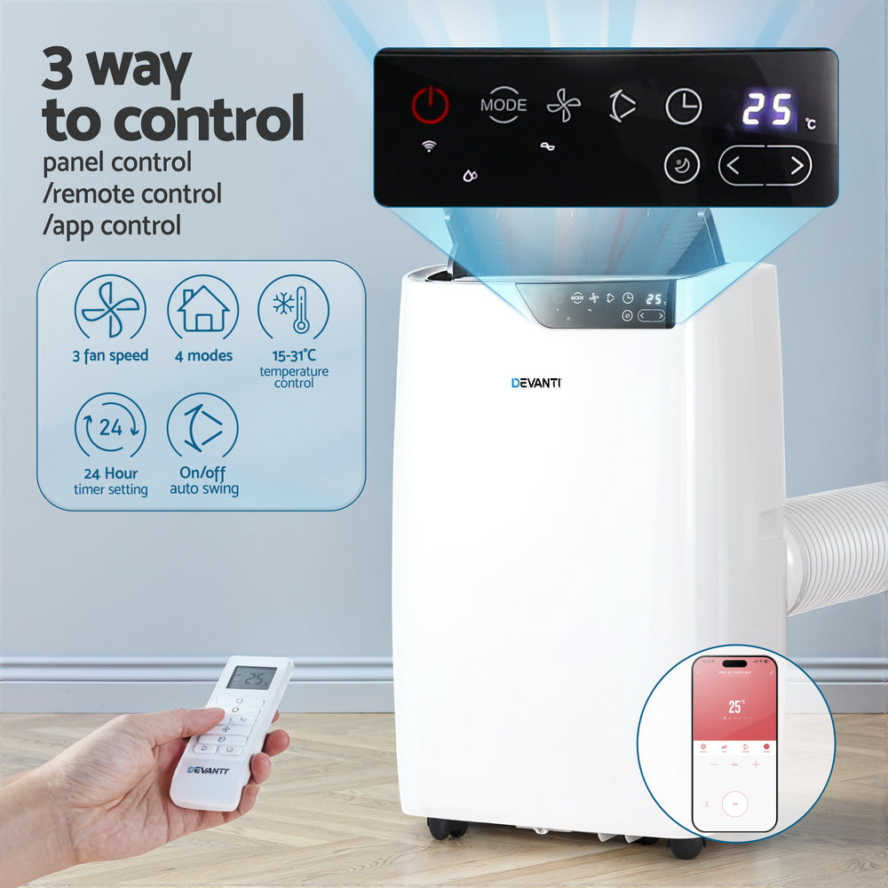 Devanti Portable Air Conditioner Dehumidifier Fan 12000BTU-Appliances > Air Conditioners > Portable Air Conditioners-PEROZ Accessories
