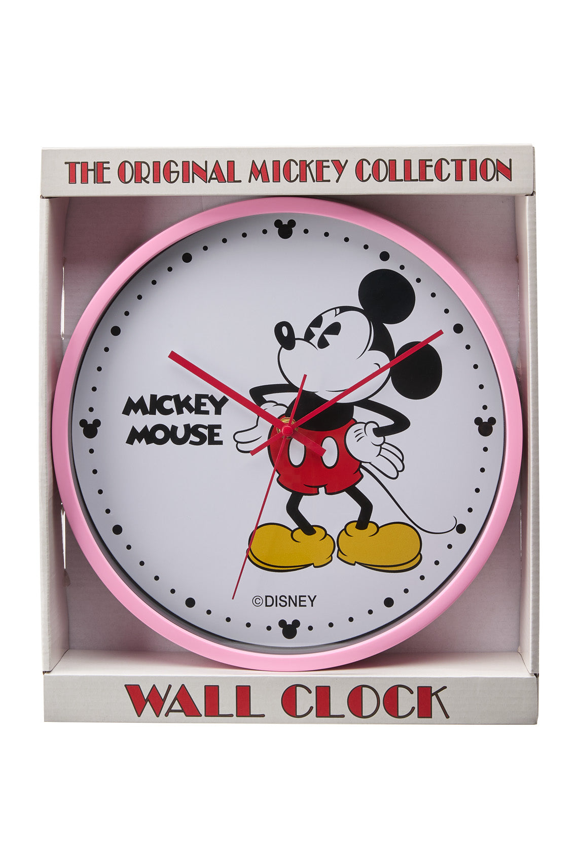Disney Mickey 30cm Pink Wall Clock-PEROZ Accessories