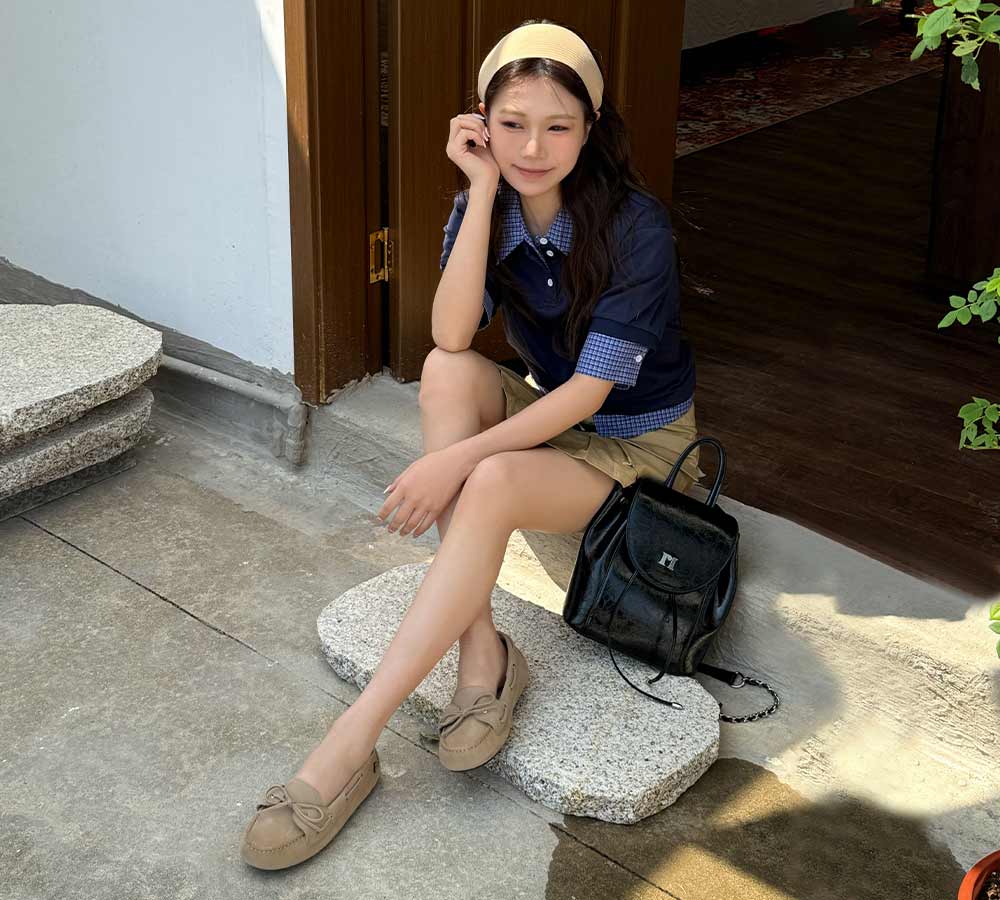 EVERAU Women Leather Bow Casual Loafers Summer Moccasins Monty