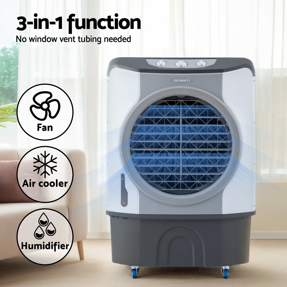 Devanti Evaporative Air Cooler Conditioner Commercial 45L-Appliances > Air Conditioners > Evaporative Coolers-PEROZ Accessories