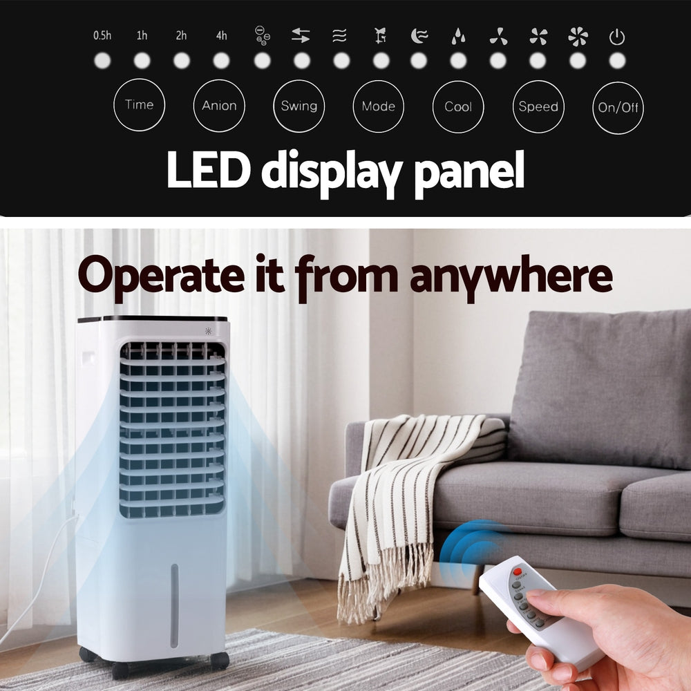 Devanti 12L Evaporative Air Cooler Conditioner-Appliances > Air Conditioners > Evaporative Coolers-PEROZ Accessories