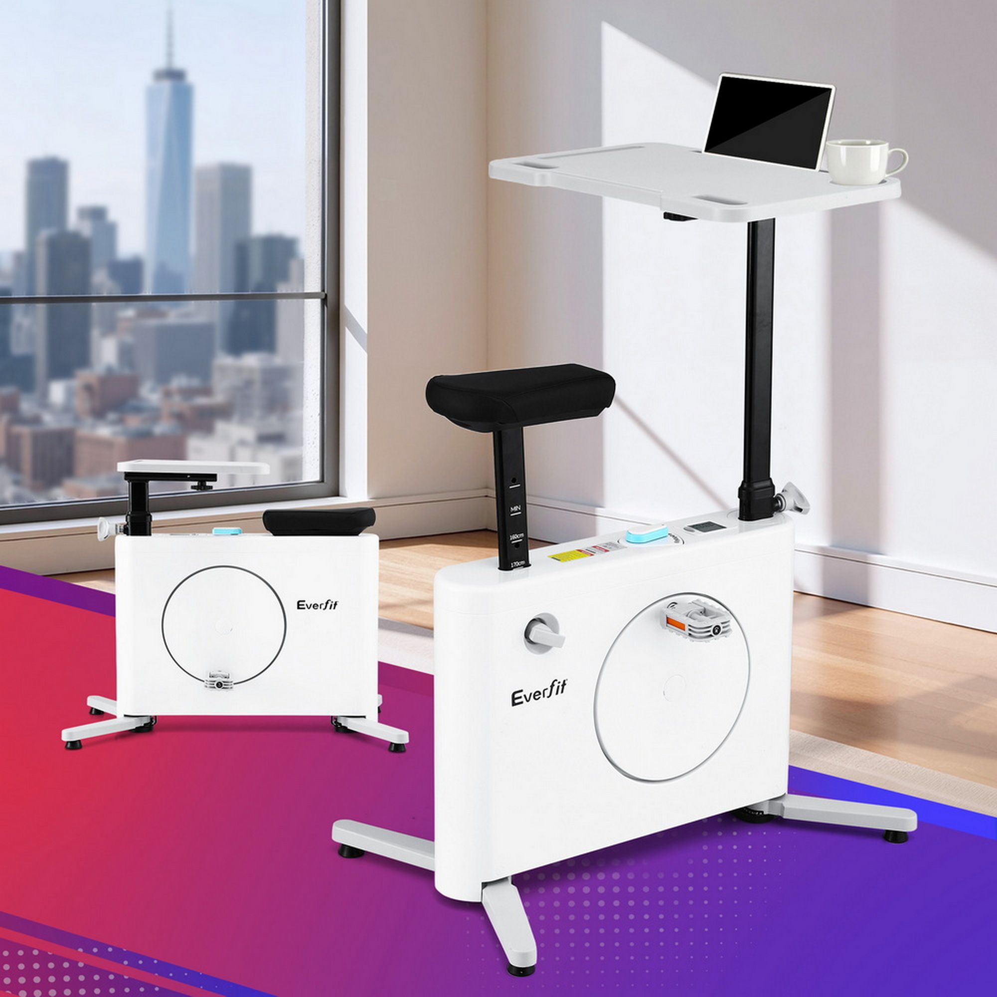 Everfit Exercise Bike Magnetic Desk Bike with Tabletop Fitness Home Workout Gym-Sports & Fitness > Exercise, Gym & Fitness > Exercise Bikes-PEROZ Accessories