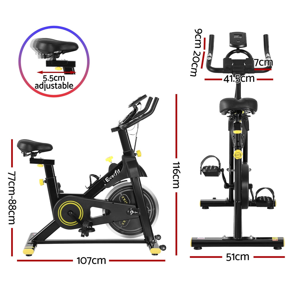 Everfit Spin Bike Exercise Bike Cardio Gym Bluetooth APP Connectable-Sports & Fitness > Exercise, Gym & Fitness > Exercise Bikes-PEROZ Accessories