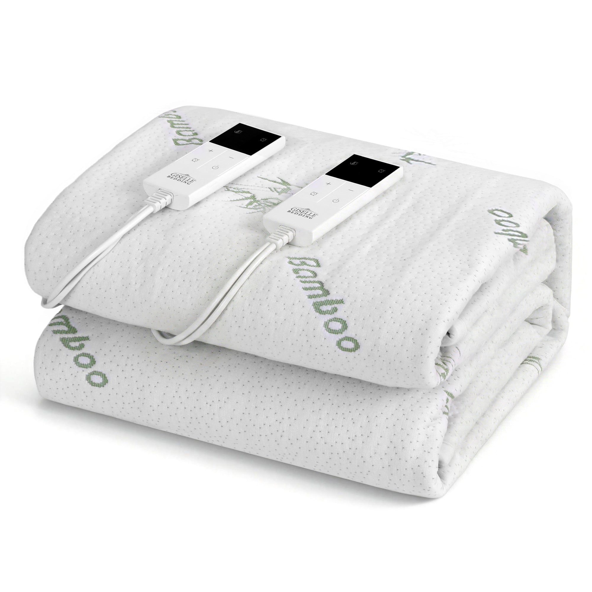Giselle Electric Blanket Bamboo Fabric Double Fitted Heated Pad Underlay Washable Winter-Home & Garden > Bedding > Blankets & Throws-PEROZ Accessories