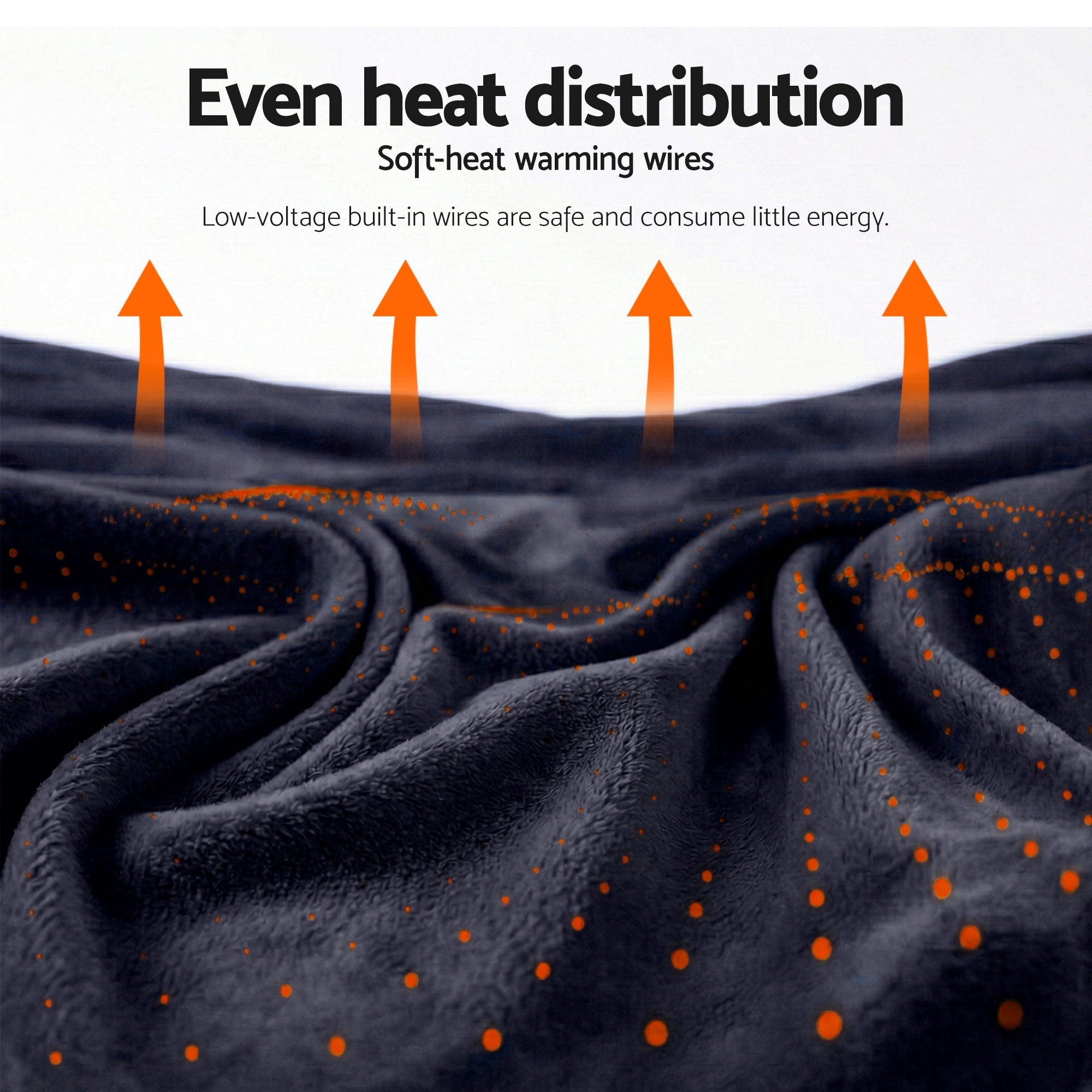 Giselle Electric Throw Rug Double Size 200x180cm Coral Fleece Heated Blanket Charcoal-Home & Garden > Bedding > Blankets & Throws-PEROZ Accessories