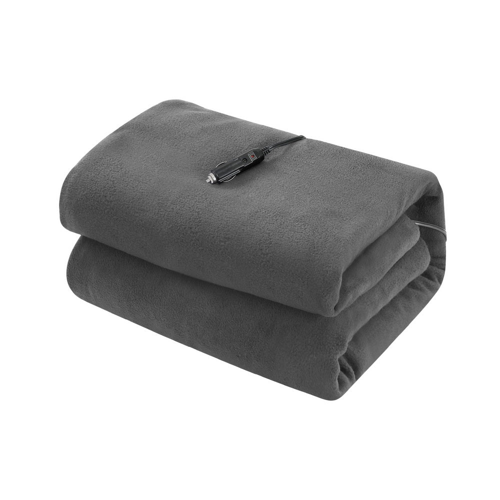Giselle Electric Heated Blanket Car Throw Rug Grey-Home & Garden > Bedding > Blankets & Throws-PEROZ Accessories