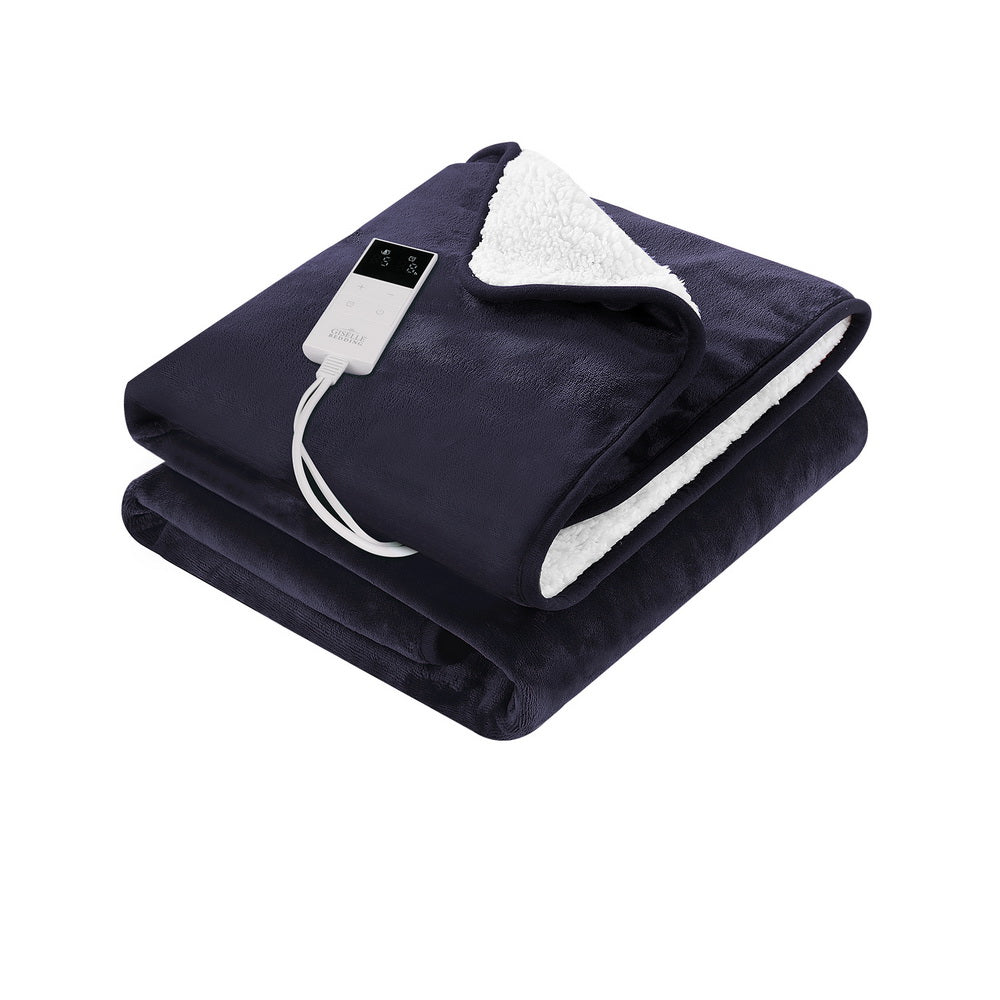 Giselle Electric Throw Rug Heated Blanket Fleece Charcoal-Home & Garden > Bedding > Blankets & Throws-PEROZ Accessories