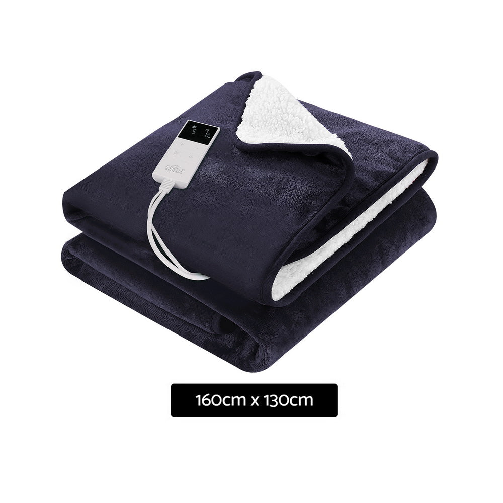 Giselle Electric Throw Rug Heated Blanket Fleece Charcoal-Home & Garden > Bedding > Blankets & Throws-PEROZ Accessories