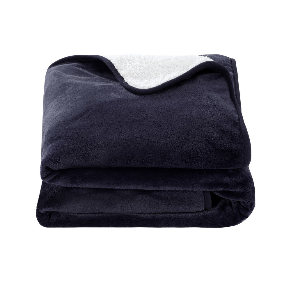 Giselle Electric Throw Rug Heated Blanket Fleece Charcoal-Home & Garden > Bedding > Blankets & Throws-PEROZ Accessories