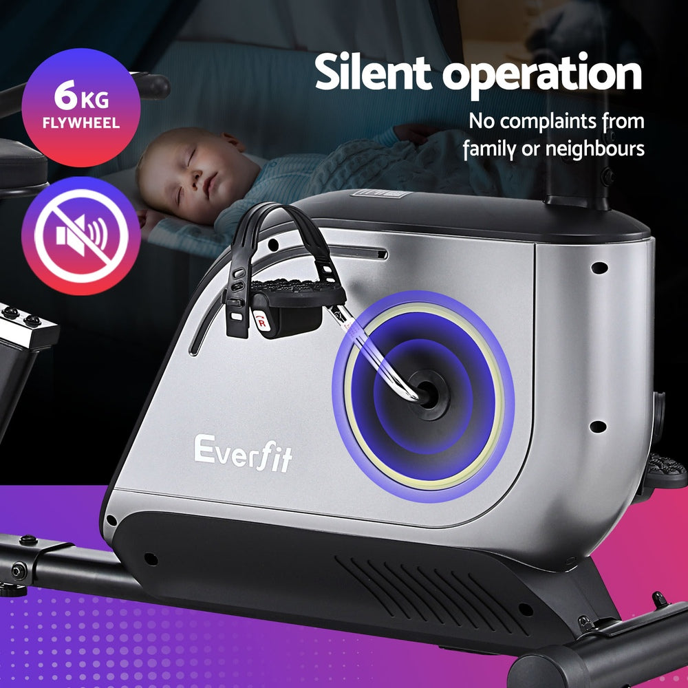 Everfit Recumbent Exercise Bike Magnetic Cycling Mesh Chair 120kg Loading-Sports & Fitness > Exercise, Gym & Fitness > Exercise Bikes-PEROZ Accessories
