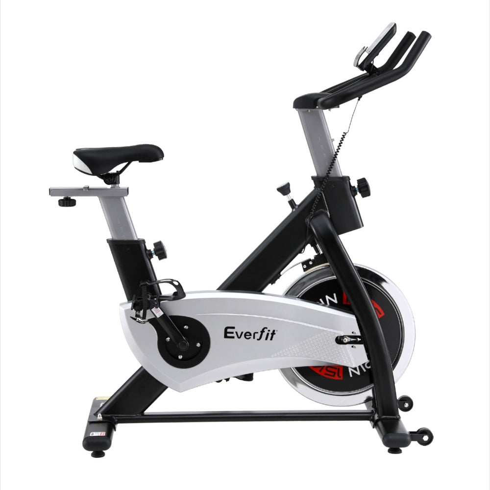 15kg Flywheel Spin Bike Everfit Exercise Bike Home Gym Fitness 120KG Capacity-Sports & Fitness > Exercise, Gym & Fitness > Exercise Bikes-PEROZ Accessories