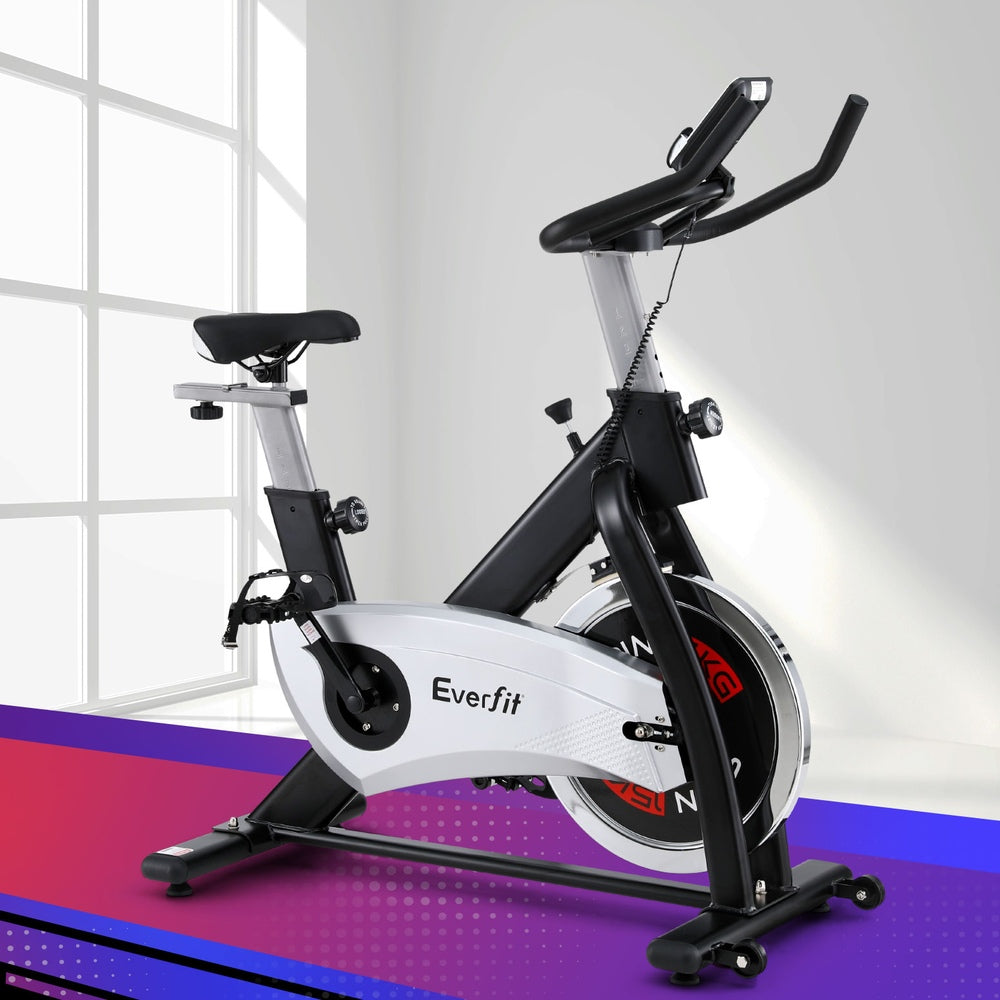 15kg Flywheel Spin Bike Everfit Exercise Bike Home Gym Fitness 120KG Capacity-Sports & Fitness > Exercise, Gym & Fitness > Exercise Bikes-PEROZ Accessories