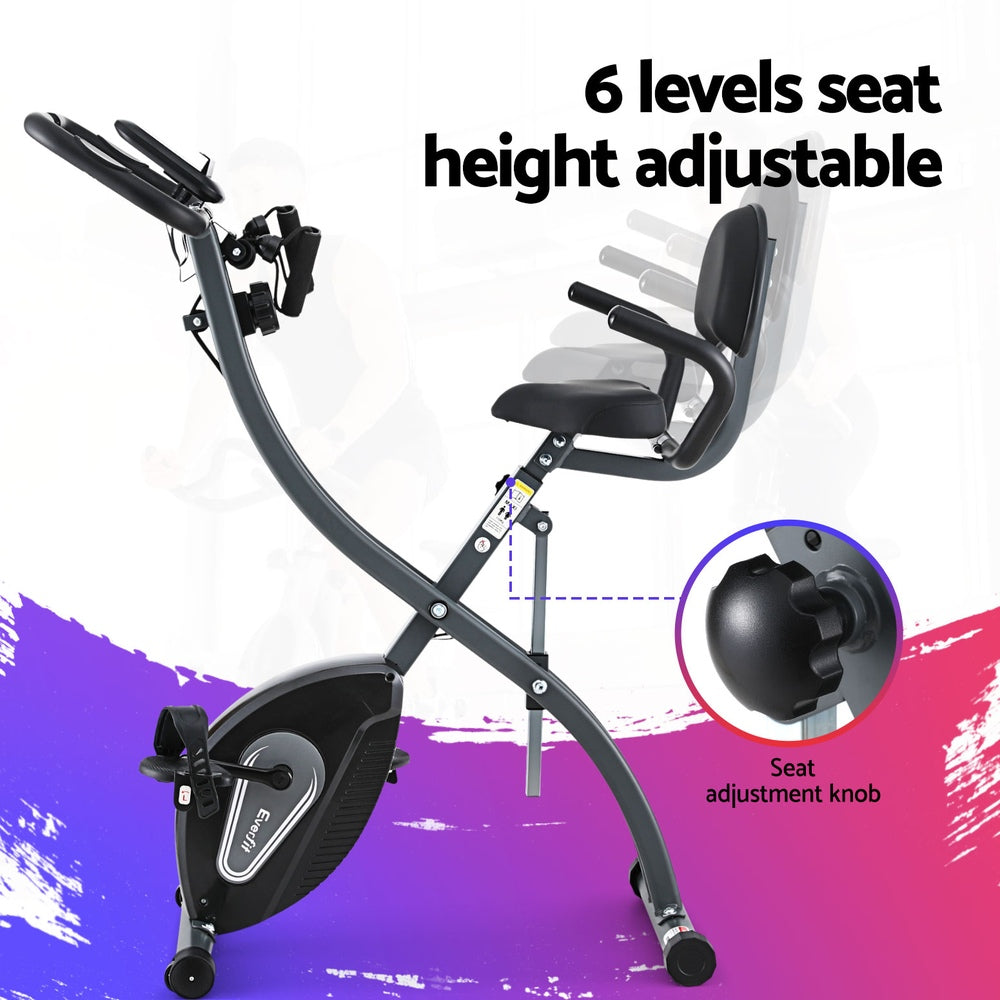 Everfit Folding Exercise Bike Magnetic X-Bike Aerobic Trainer Indoor Cycling-Sports & Fitness > Exercise, Gym & Fitness > Exercise Bikes-PEROZ Accessories