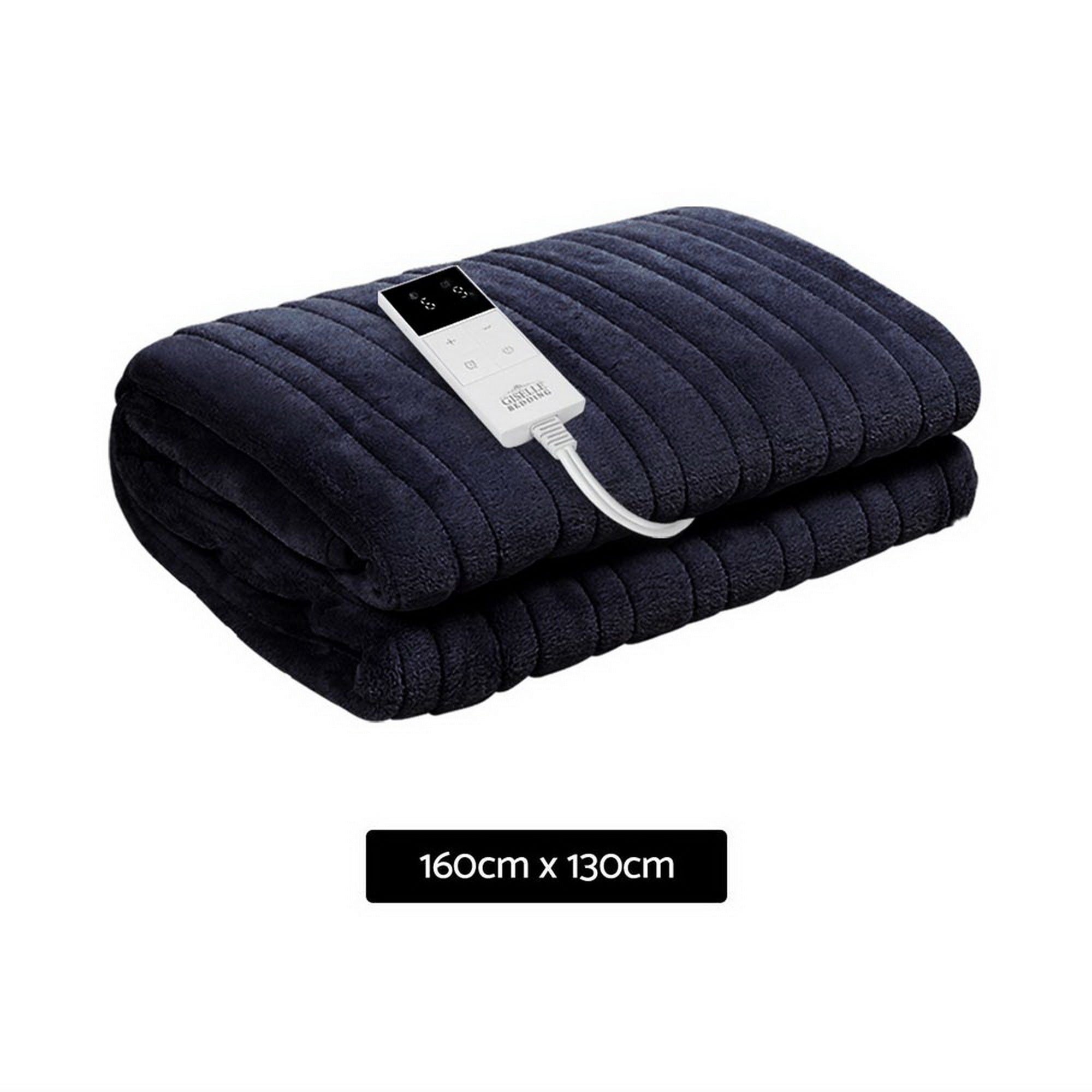 Giselle Bedding Heated Electric Throw Rug Fleece Sunggle Blanket Washable Charcoal-Electric Throw Blanket-PEROZ Accessories