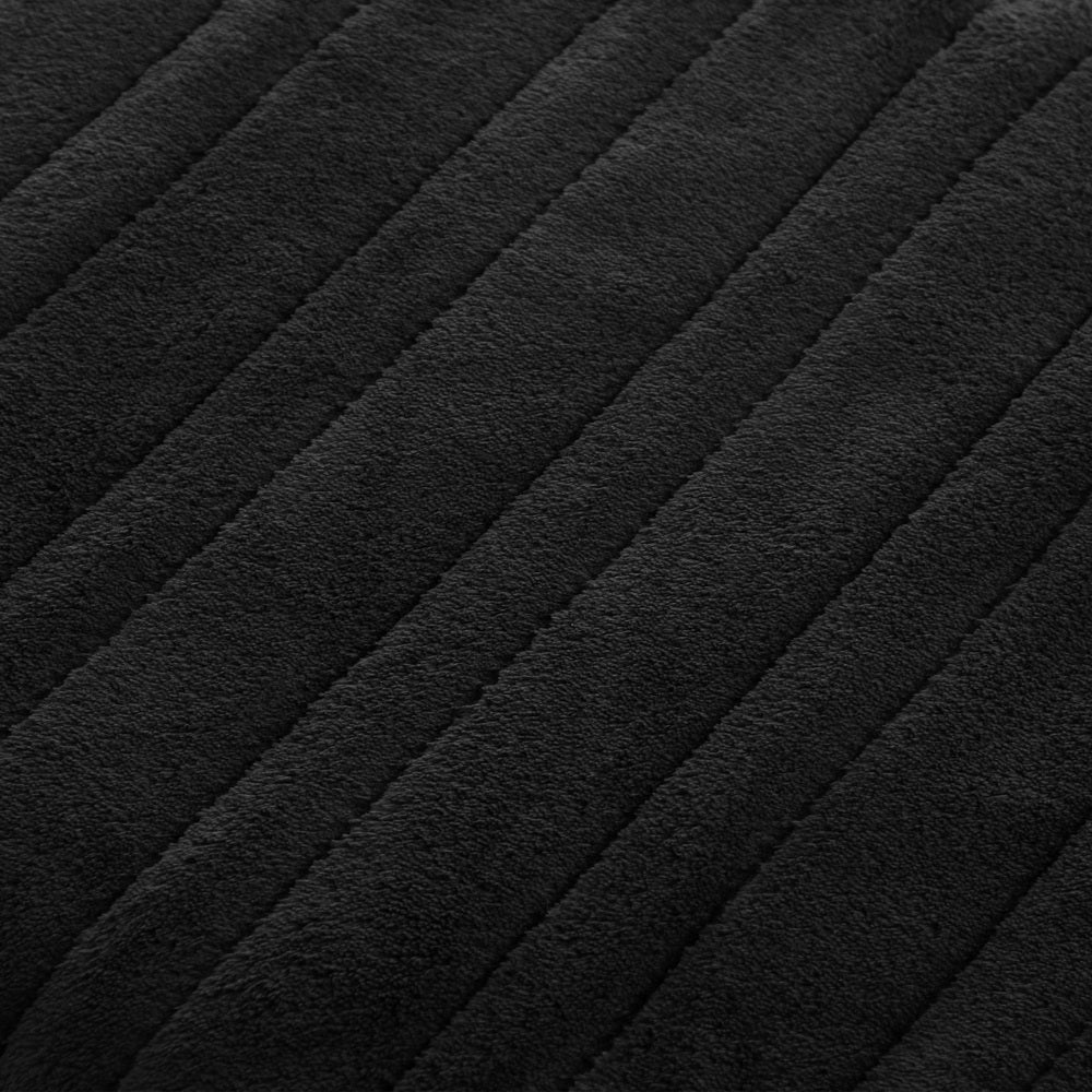 Bedra Washable Electric Heated Throw Rug Flannel Black-Heated Throw Rugs-PEROZ Accessories