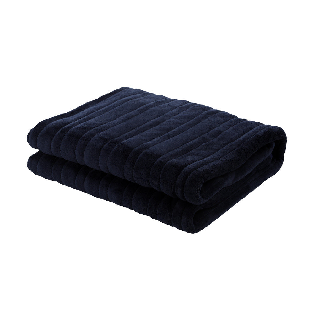 Bedra Washable Electric Heated Throw Rug Flannel Blue-Heated Throw Rugs-PEROZ Accessories