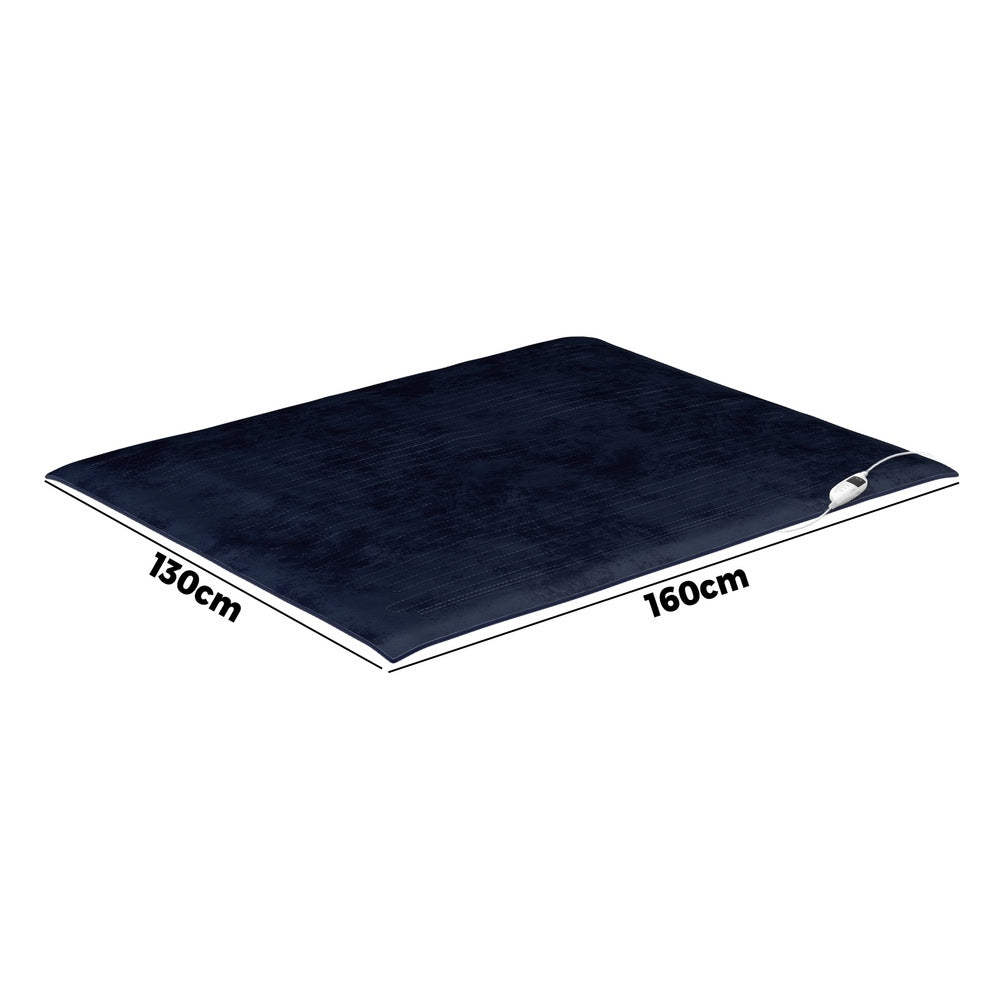Bedra Washable Electric Heated Throw Rug Flannel Blue-Heated Throw Rugs-PEROZ Accessories