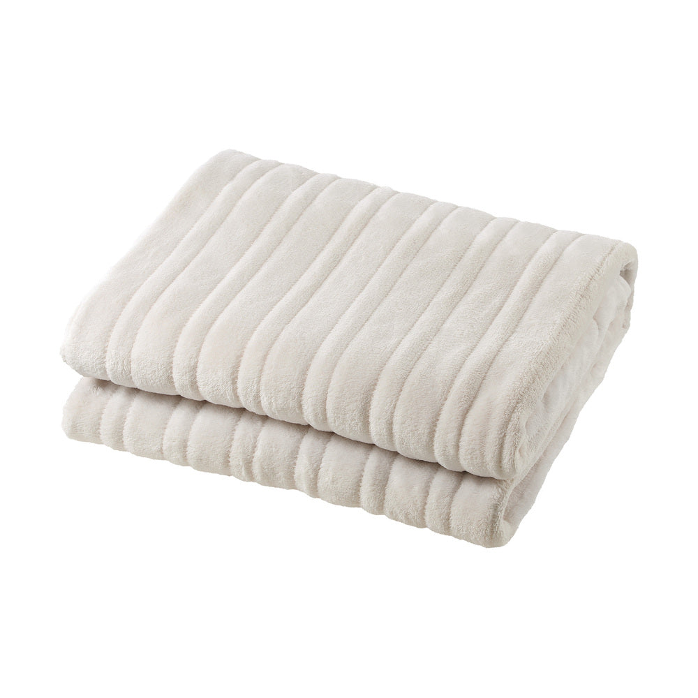 Bedra Electric Heated Throw Rug Washable Flannel Cream-Heated Throw Rugs-PEROZ Accessories