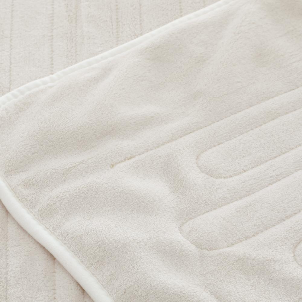 Bedra Electric Heated Throw Rug Washable Flannel Cream-Heated Throw Rugs-PEROZ Accessories