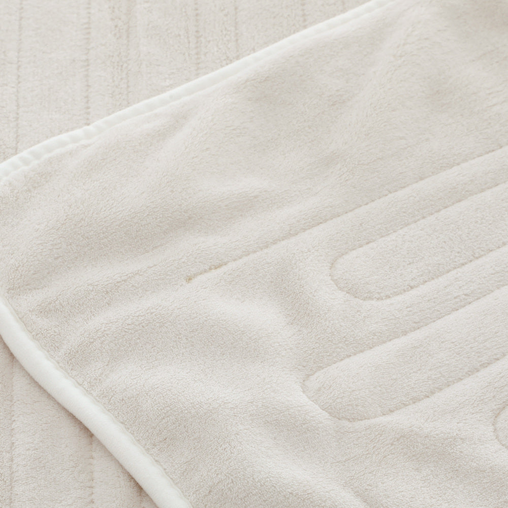 Bedra Electric Heated Throw Rug Washable Flannel Cream-Heated Throw Rugs-PEROZ Accessories
