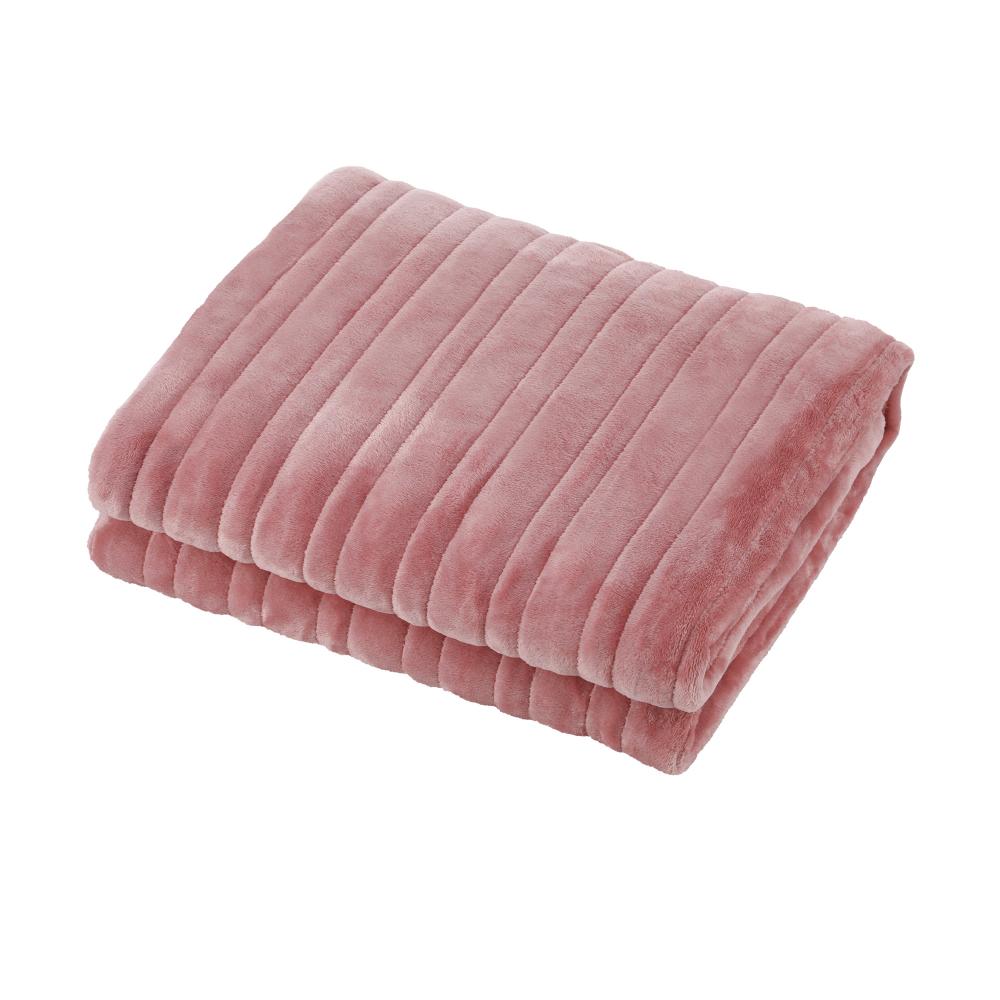 Bedra Washable Electric Heated Throw Rug Flannel Pink-Heated Throw Rugs-PEROZ Accessories