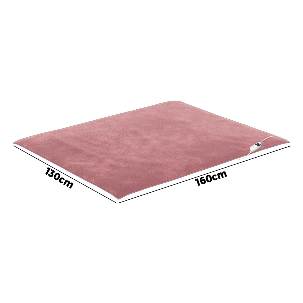 Bedra Washable Electric Heated Throw Rug Flannel Pink-Heated Throw Rugs-PEROZ Accessories