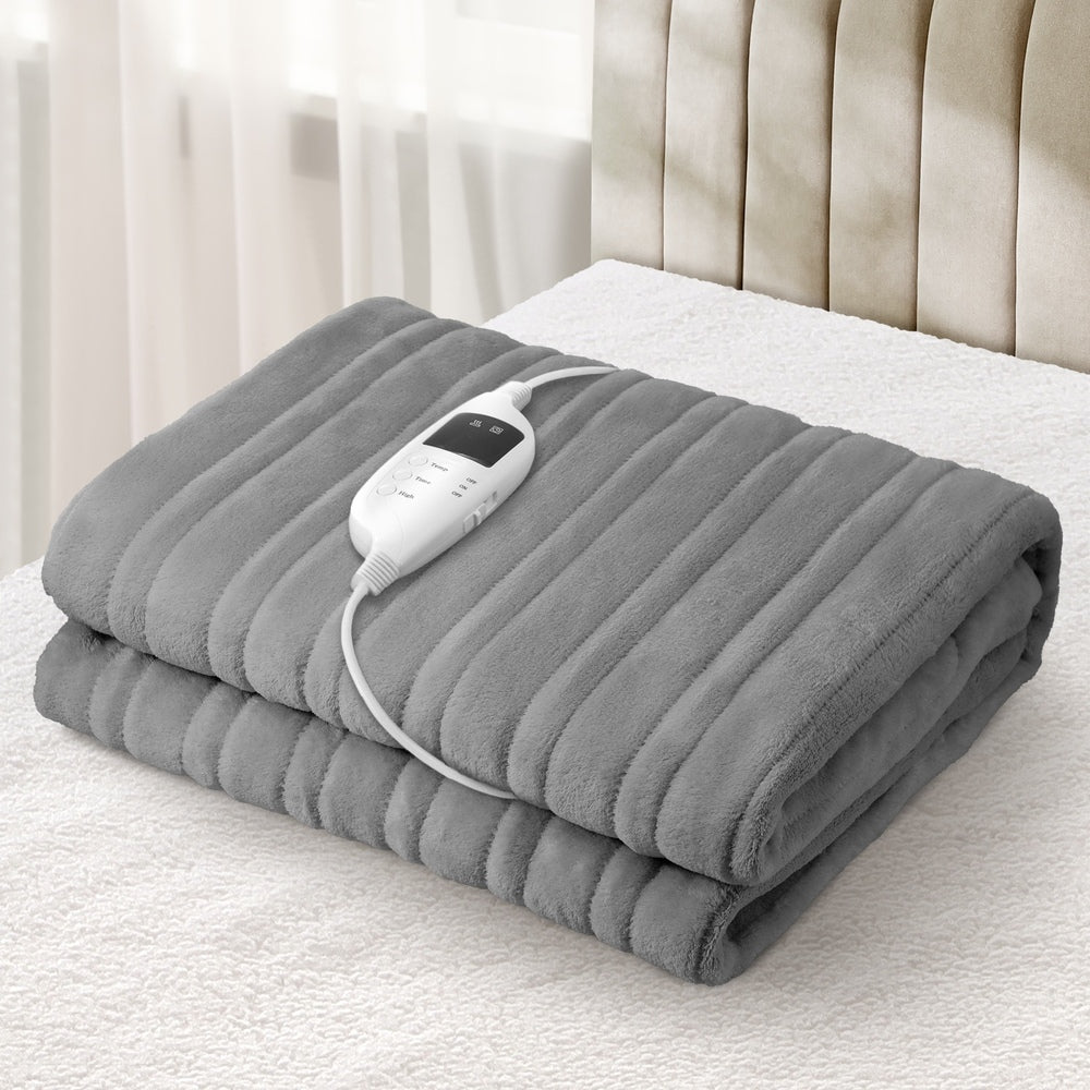 Bedra Electric Heated Throw Rug Washable Silver-Heated Throw Rugs-PEROZ Accessories