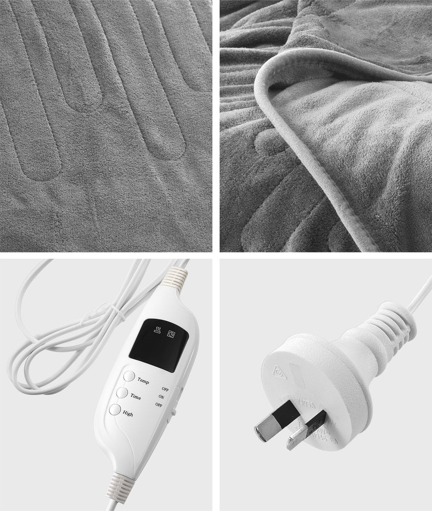 Bedra Electric Heated Throw Rug Washable Silver-Heated Throw Rugs-PEROZ Accessories