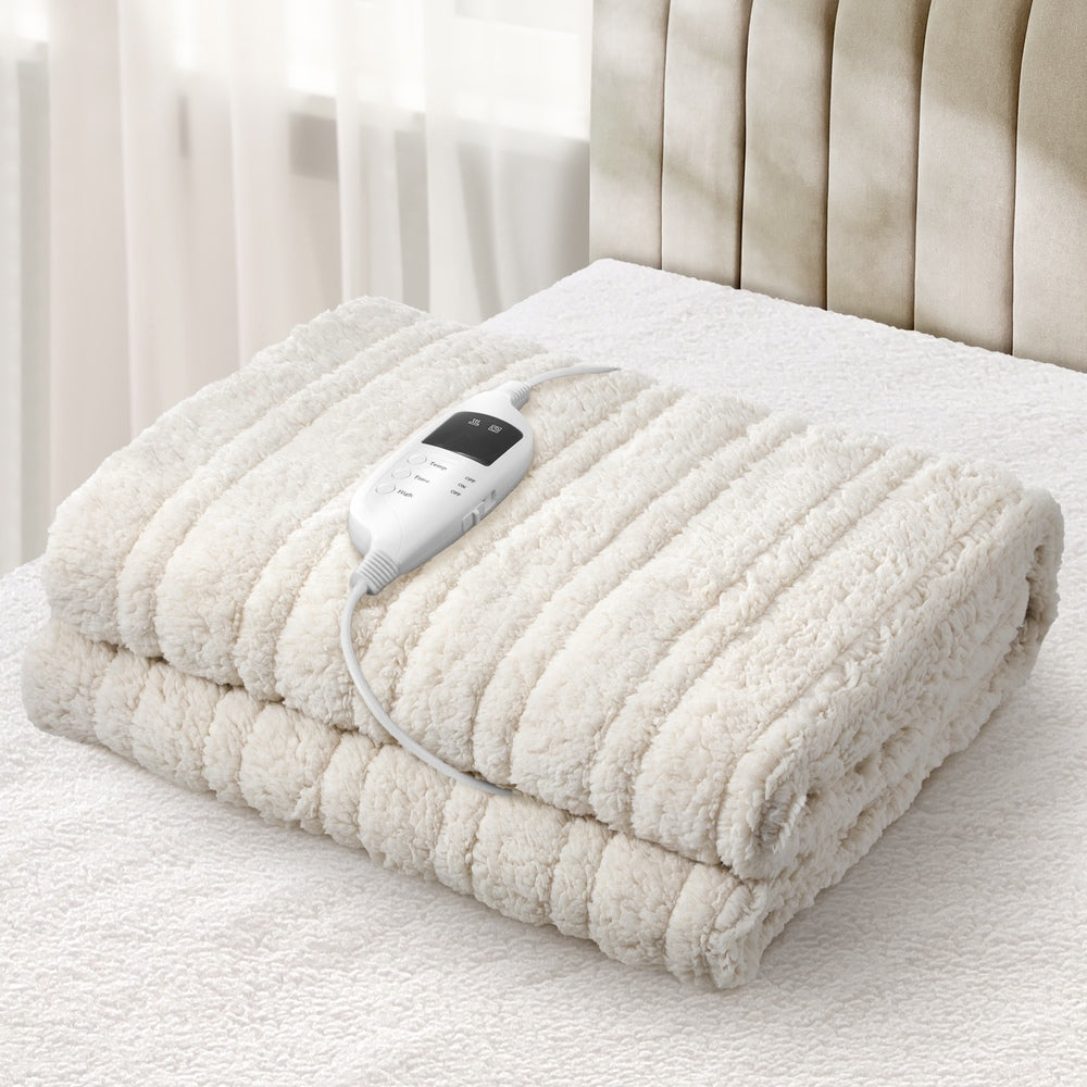 Bedra Heated Throw Rug Blanket Washable Sherpa Flannel-Heated Throw Rugs-PEROZ Accessories