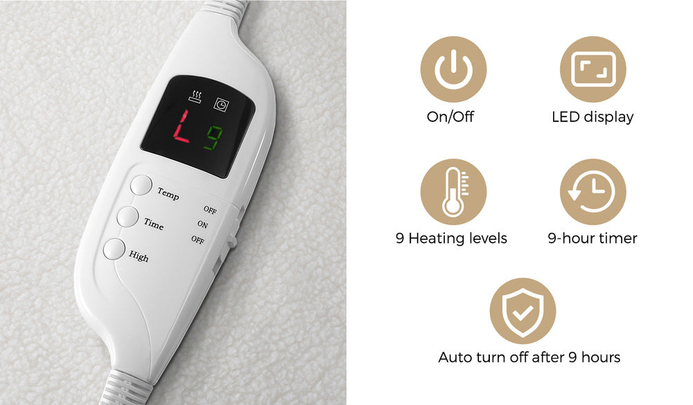 Bedra Electric Blanket Fully Fitted Fleece Heated Single-Electric Blankets-PEROZ Accessories