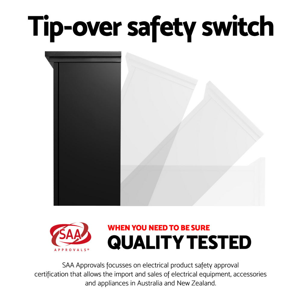 Devanti Electric Fireplace Fire Heater 2000W Black-Heaters-PEROZ Accessories