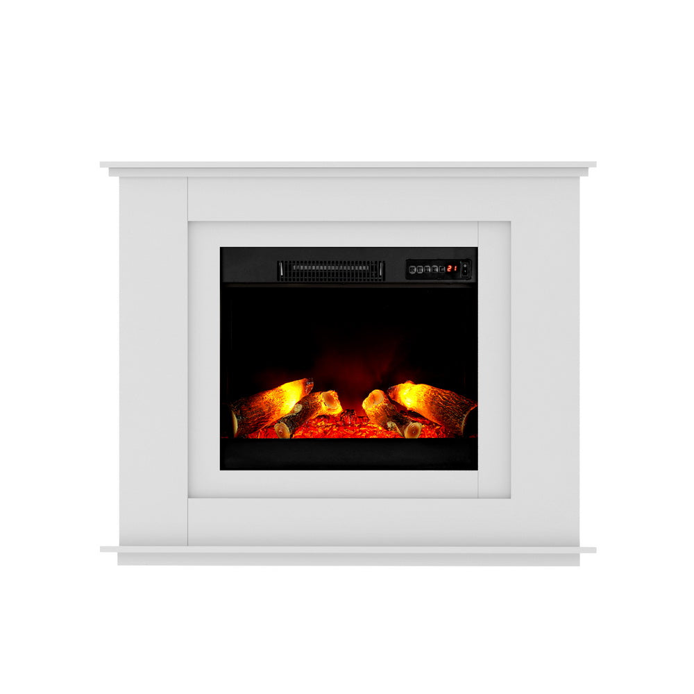 Devanti Electric Fireplace Fire Heater 2000W White-Heaters-PEROZ Accessories